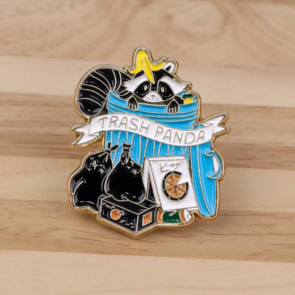 Raccoon Jewelry Pins for Backpacks Cute Lapel Enamel Pins and Brooches for Woman Men Bags Badge Friend Kids for Gifts