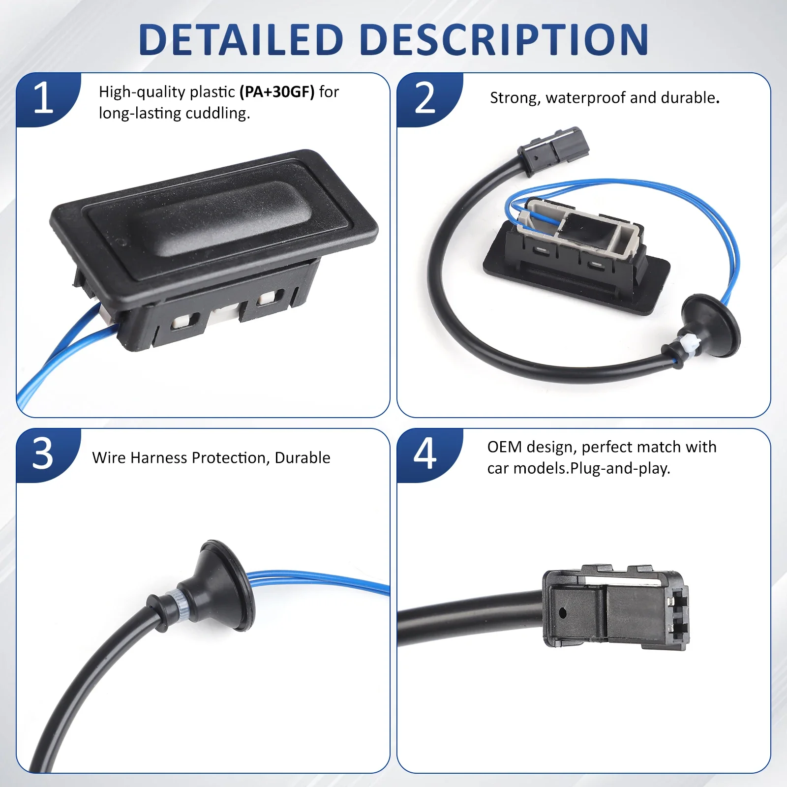 Picture 4: 96940890 Black ABS Trunk Lock Release Switch High Quality Car Accessories For 2012-2019 Chevrolet Sonic Sedan Aveo Captiva