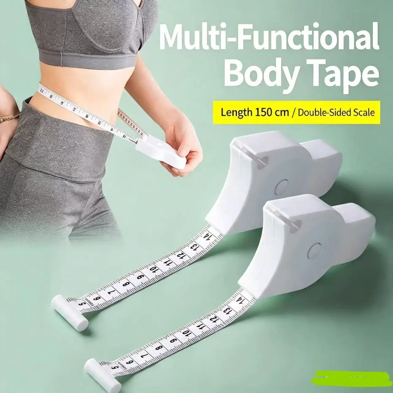 Automatic Retractable Body Measuring Tape 150cm Double Scale Soft Ruler Portable Fitness Tape for Waist Chest Hip Circumference