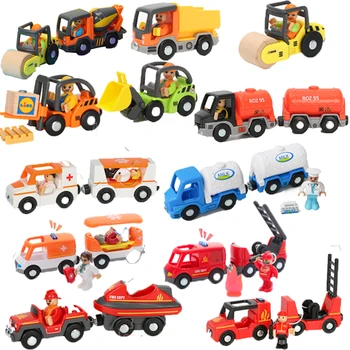 Çocuklar RC elektrikli tren seti lokomotif manyetik tren Diecast oyuncak yuvası ahşap tren için Fit demiryolu rayı oyuncaklar çocuk hediyeler için