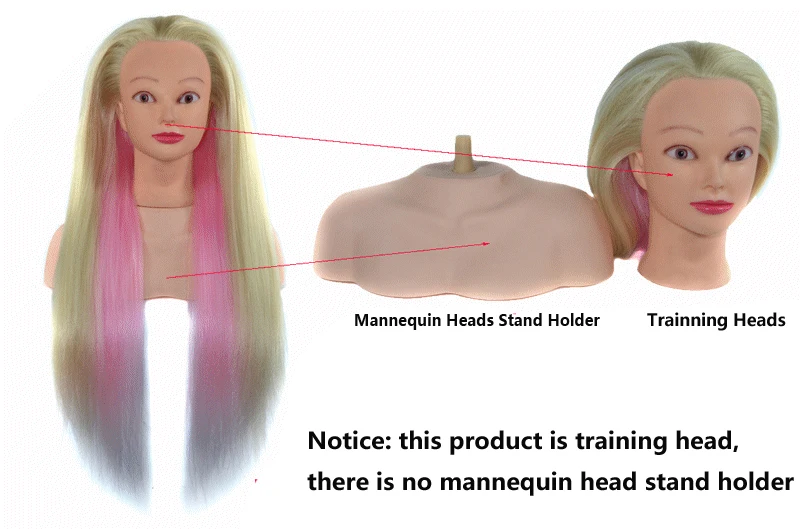 100% High Temperature Fiber Blonde Hair Mannequin Head Training Head For Braid Hairdressing Manikin Doll Head with a Stand