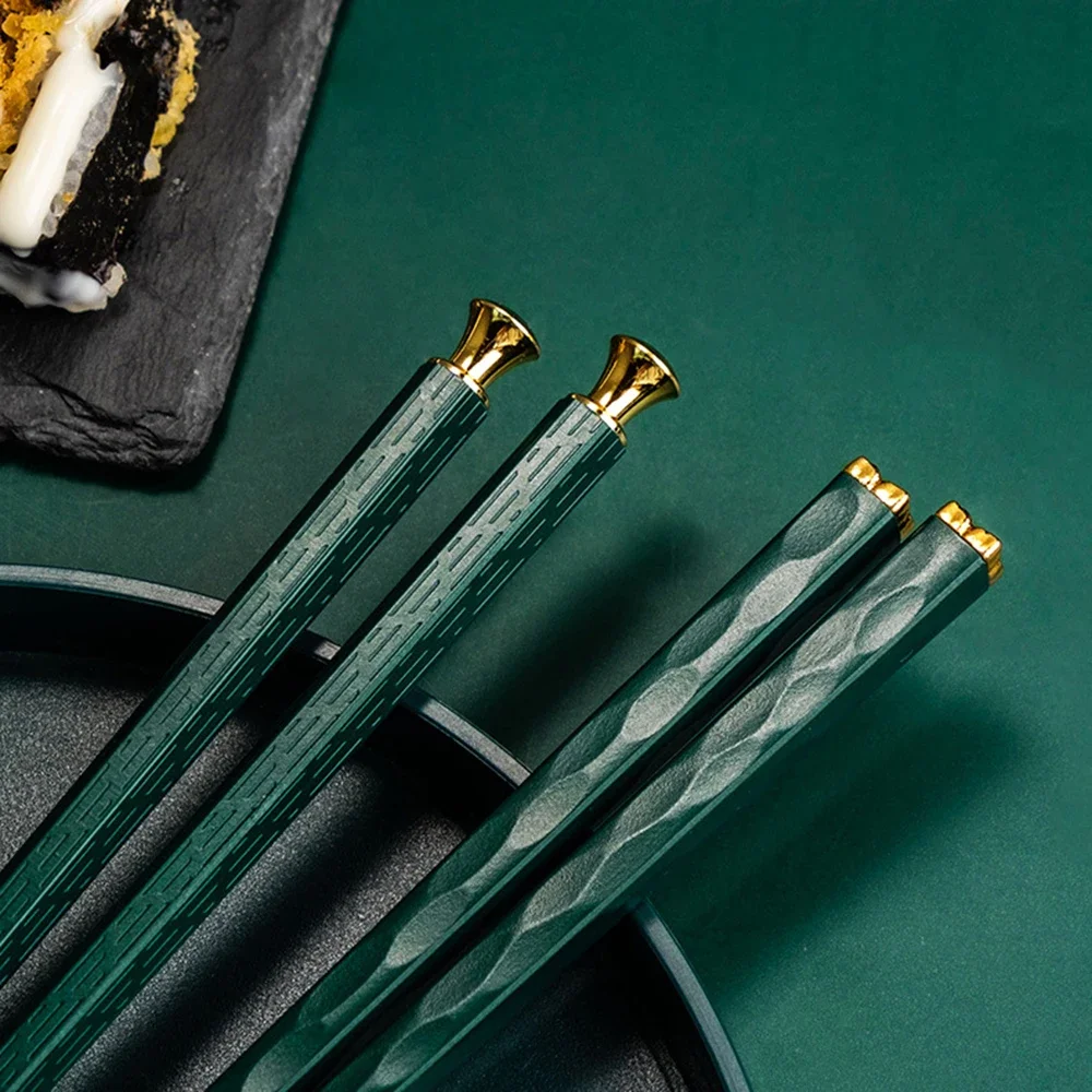 5Pair Reusable Korean Chopsticks Japanese Chinese Chopsticks Food Sushi Sticks Metal Alloy Tableware Palillos Chinos
