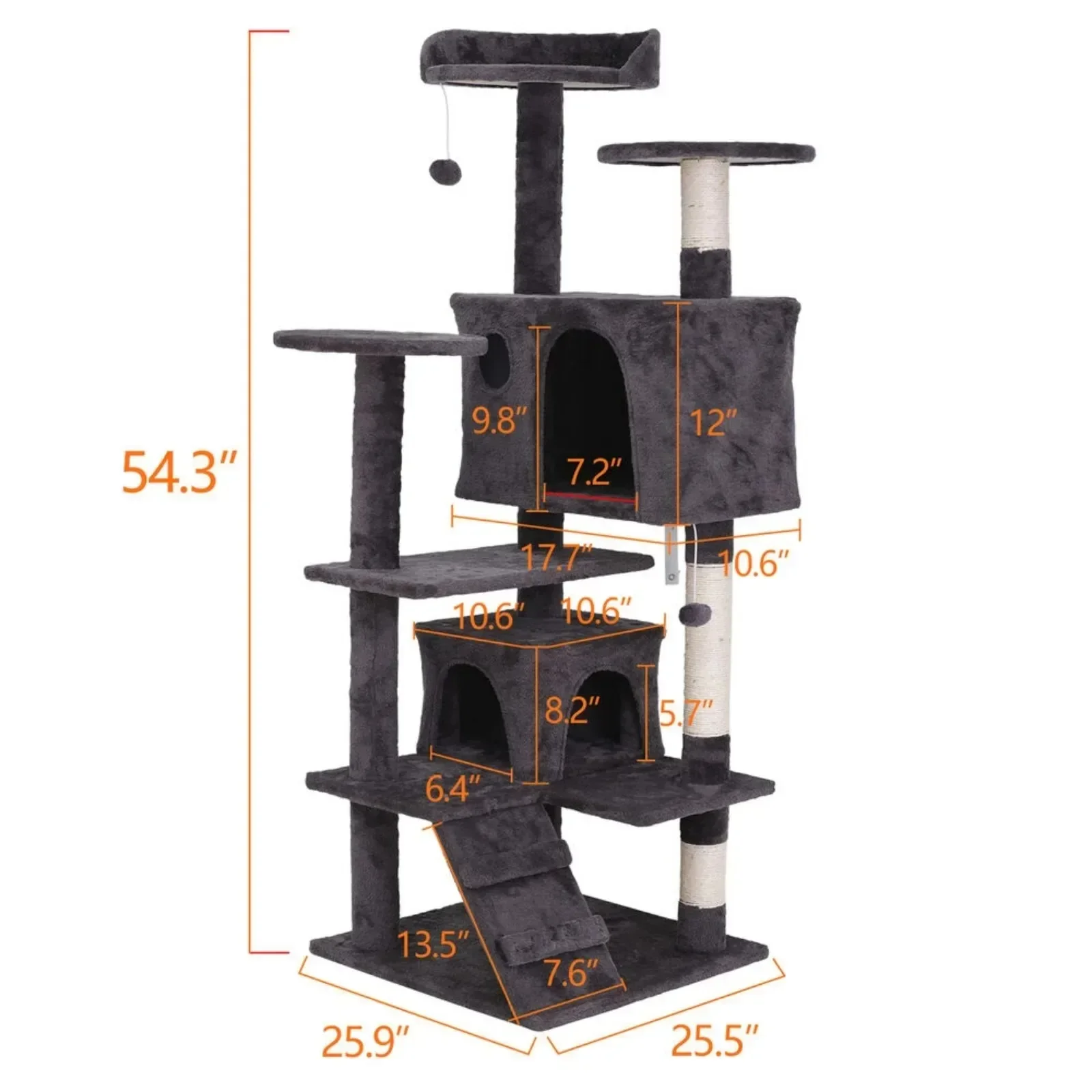 US Multiple Sizes Cat Tree Bed Furniture Scratching Tower Post Condo Kitten House