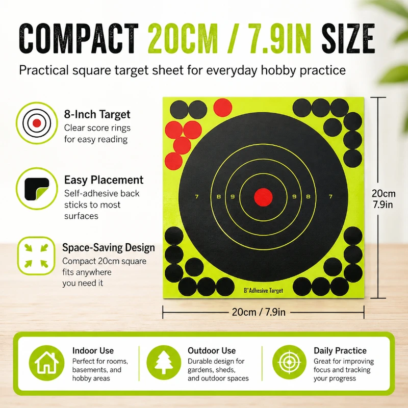 8 Inch Round Marking Sticker Sheets Fluorescent Bright Surface Clear Ring Marks Self‑Adhesive Hobby Game Accessory