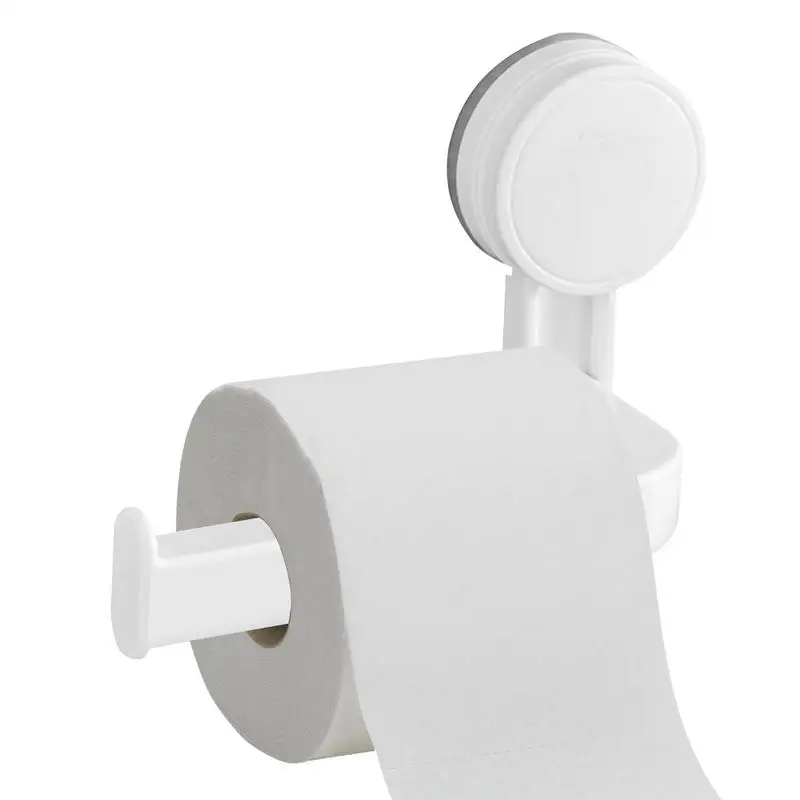 Suction Cup Toilet Paper Holder Multi-Purpose Suction Toilet Paper Holder Stick-On Bathroom Tissue Holder with Thickened Design