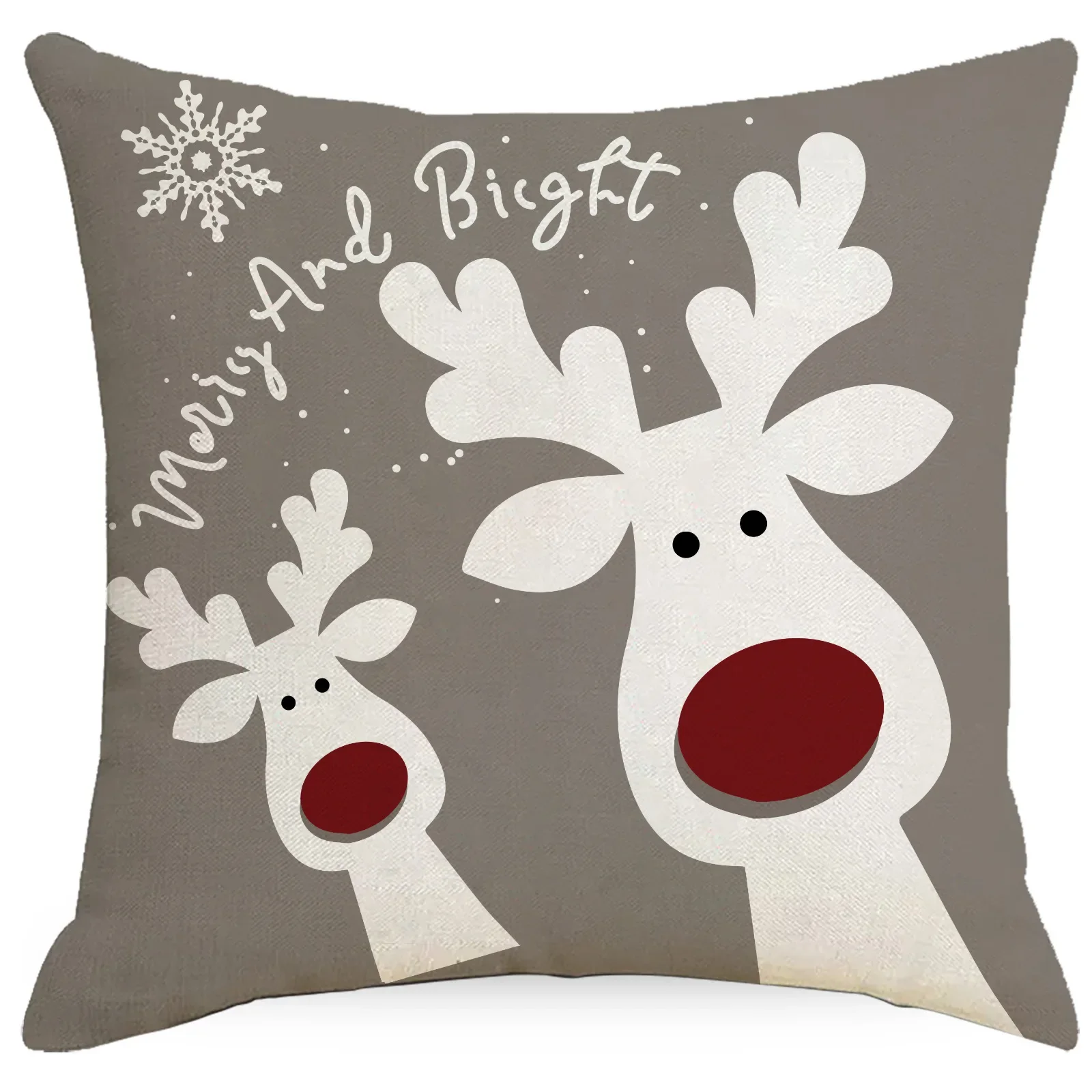 2024 Christmas Pillowcase Cartoon Elk Snowflake Pillow Cover Merry Christmas Decoration for Home Navidad Noel Sofa Cushion Cover