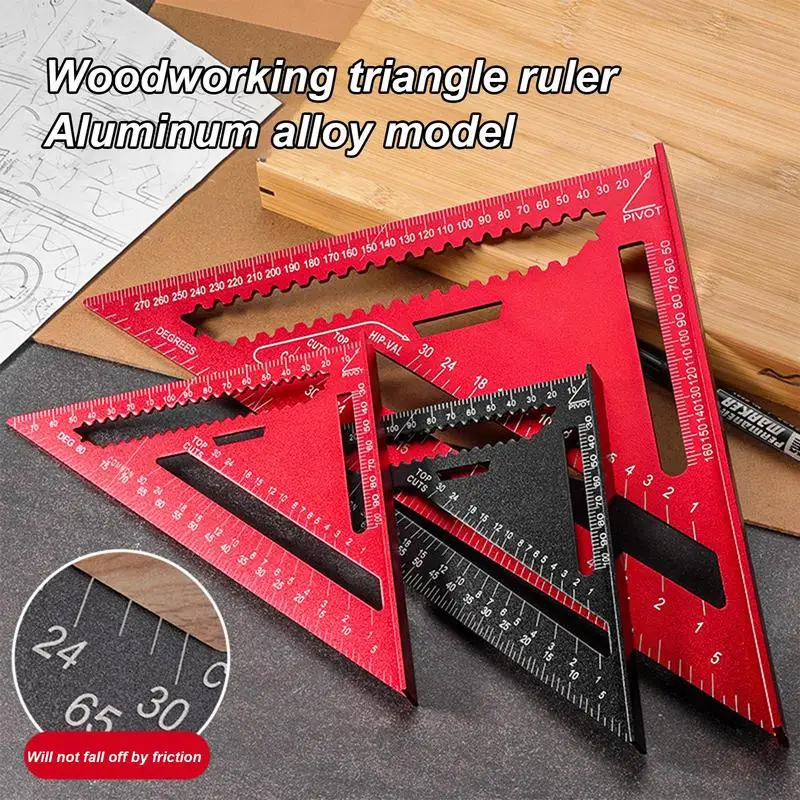 Medidores triangulares de aleación de aluminio para carpintería, herramientas de medición, marcador de alta precisión, regla de ángulo, velocidad cuadrada métrica