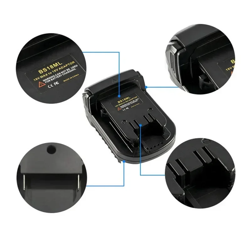 Adapter Converter BS18ML For Bosch 18V Li-ion Battery For Milwaukee 18mm Lithium Cordless Electrical Power Tool Home Tool