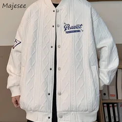 Cargo Jackets Men Bomber Knitted Cool Fashion Stylish Ulzzang High Street Letter Embroidery All-match Baggy Hombre Gentle Chic