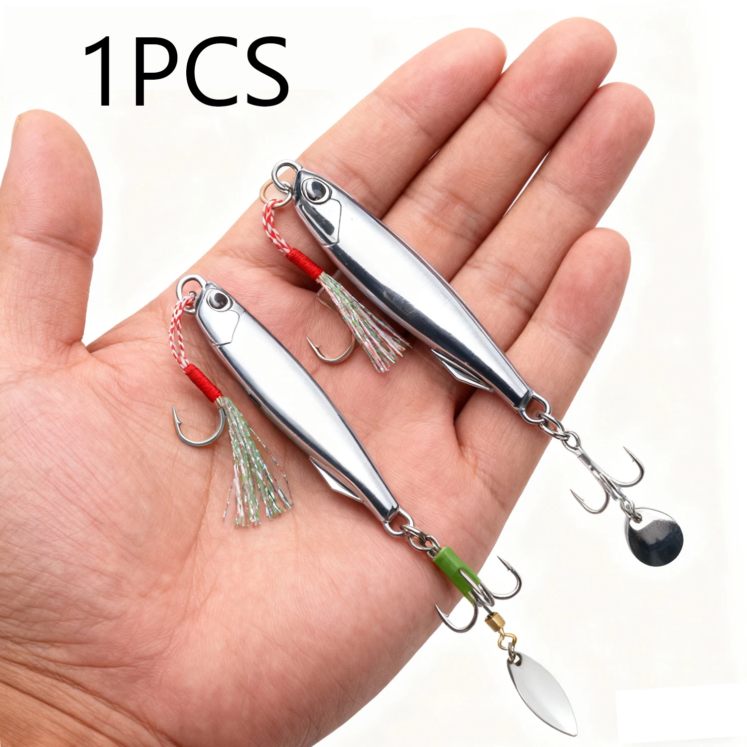 1 Stück versilberte Metall-Jig-Köder, 20 g, für Meeresangeln, Salzwasserbarsch, Tackle-Köder, Angelköder-Packung