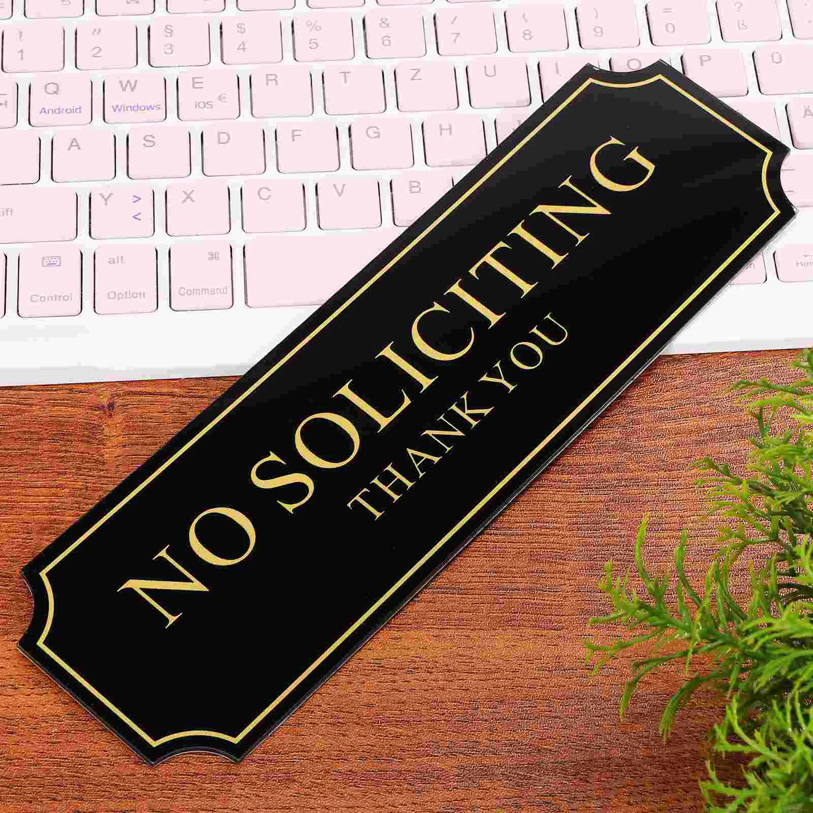 No Promotional Signs Solicitation Front Door Acrylic Soliciting for House Funny Political