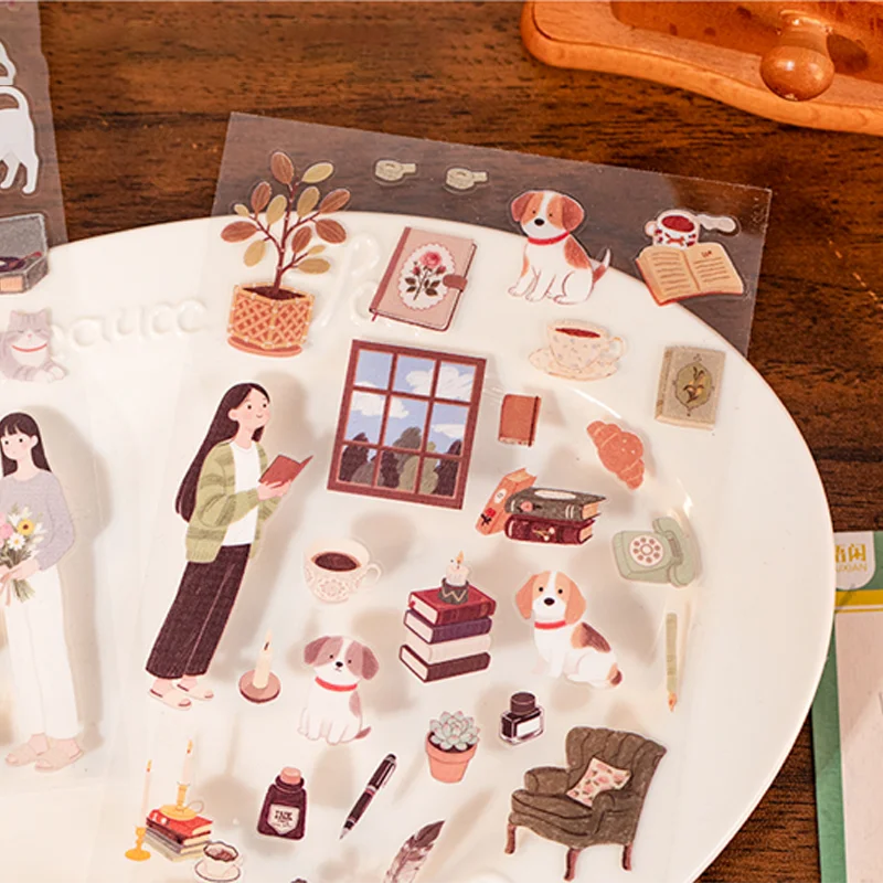 3 عبوات من ملصقات الحيوانات الأليفة ذات طابع غابة النجوم من Mr. Paper، 6 أوراق شارات شفافة لتزيين ألبوم الصور في مجلة القصاصات #2