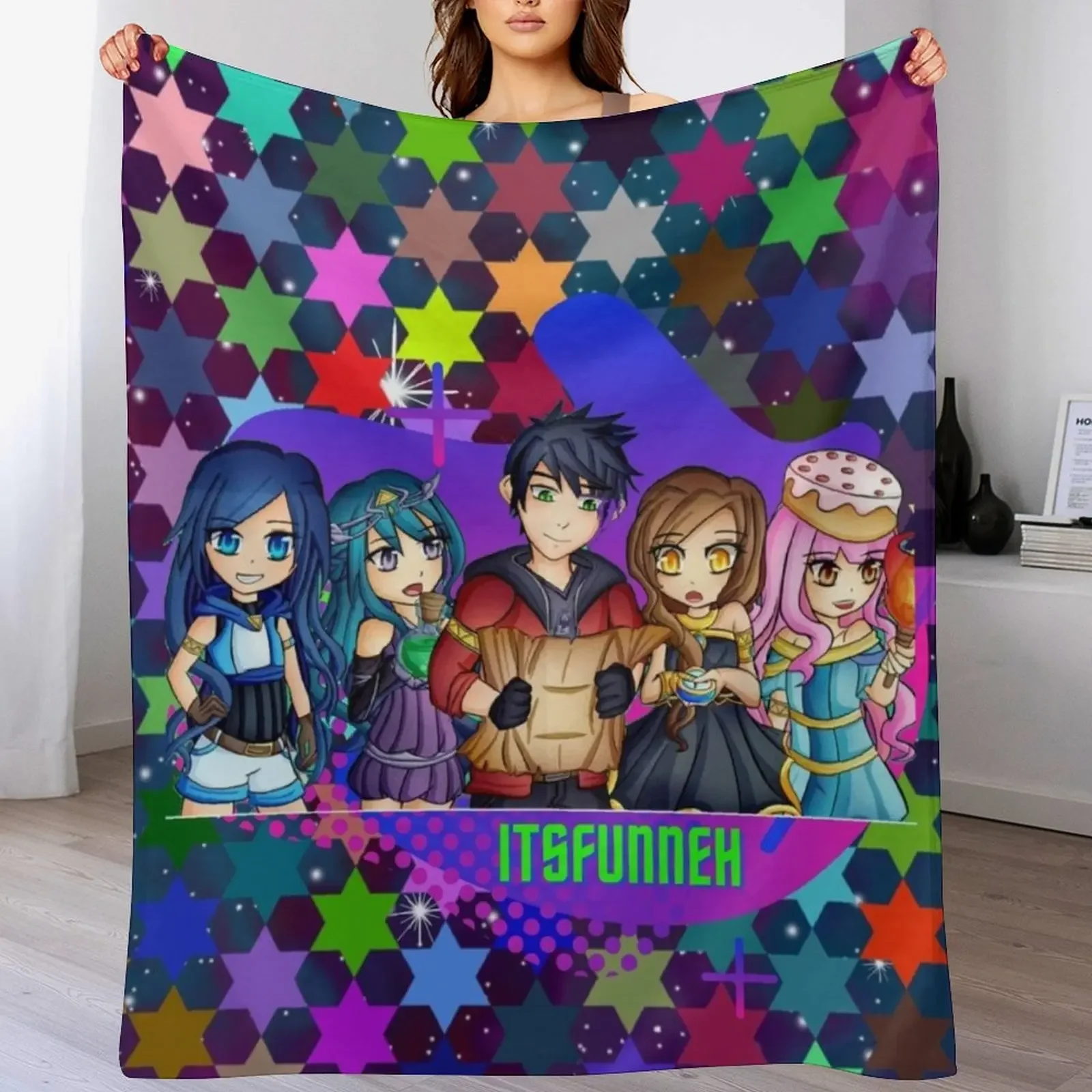 

itsfunneh and the krew, stars Throw Blanket Flannel sofa bed Sofas Luxury Throw Blankets