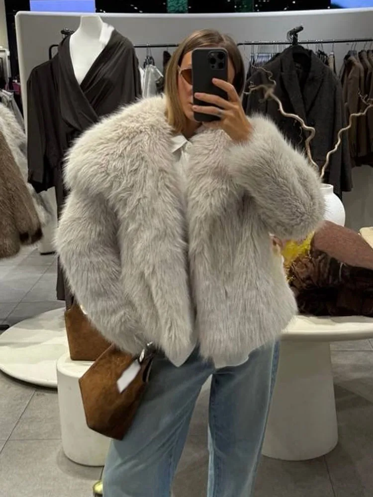 HH أنثى الشتاء أنيقة فضفاضة بدوره إلى أسفل طوق المعاطف الدافئة الصلبة طويلة الأكمام جيوب المرأة موضة جديدة معاطف قصيرة 3 اللون #6