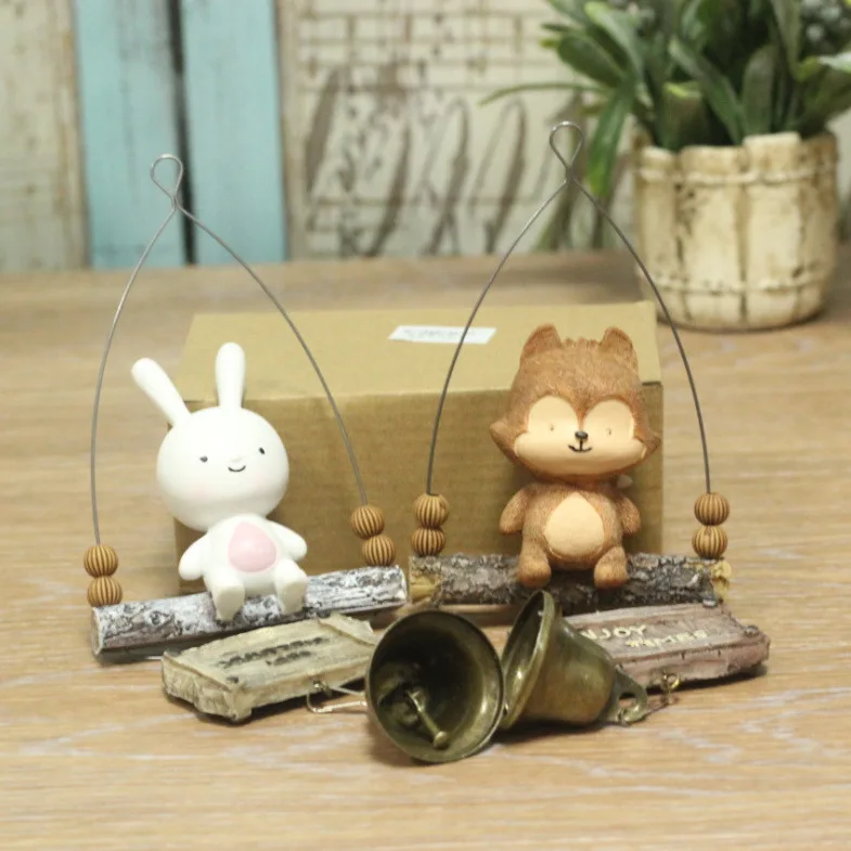 Descendants of The Sun Wind Chime Wolf King Rabbit Doll Resin Creative Bell Pendant