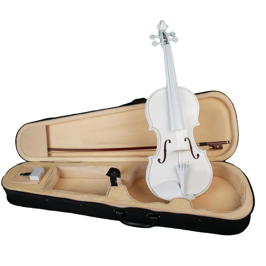 4/ White Maple Spruce Violin Fiddle Music Stringed Instrument for Students Practicing