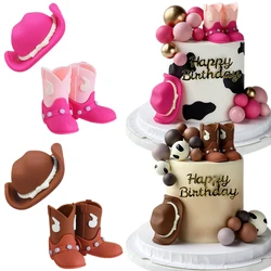 Cowgirl Cake Birthday Party Decor Pink Coffee Color Cute Cowboy Hat and Boots Cowboy Theme Party Birthday Baby Shower Supplies