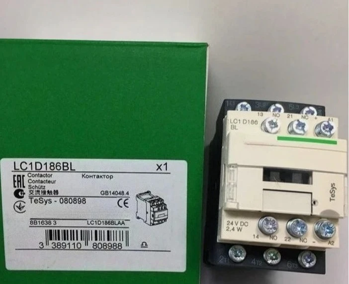 

Brand New Original LC1D186BL contactor 3P(3 NO) AC 3 = 440 V 18 A 24 V DC coil Fast delivery