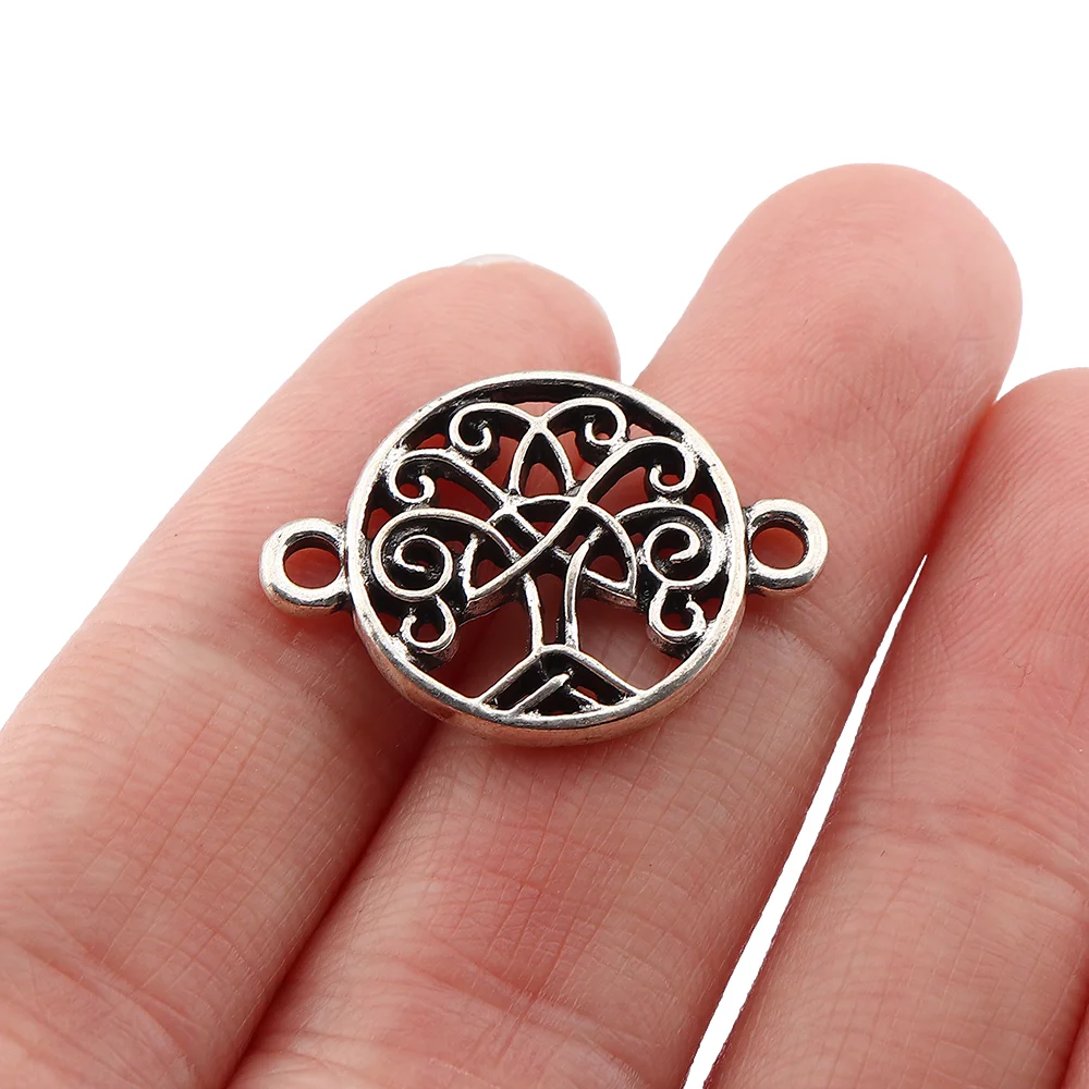 

10 x Tibetan Silver Color Knot Tree Celtics Round Connector Charms Pendants for DIY Necklace Jewelry Making Findings Accessories