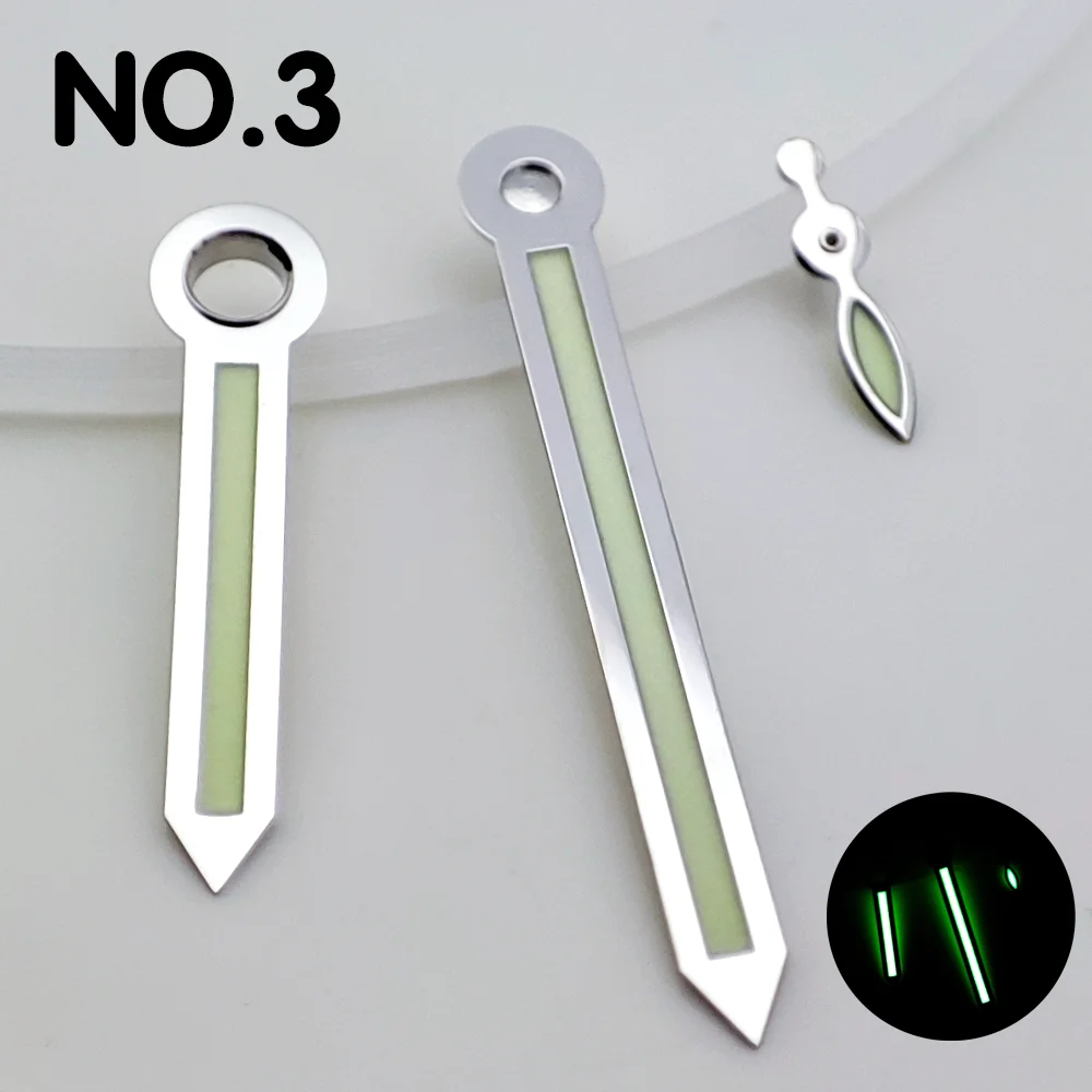 Lancette dell'orologio Lancette ST2555 Lancette luminose C3 adatte per parti di ricambio del movimento ST2555/ST2533/ST2557 Lancette di alta qualità