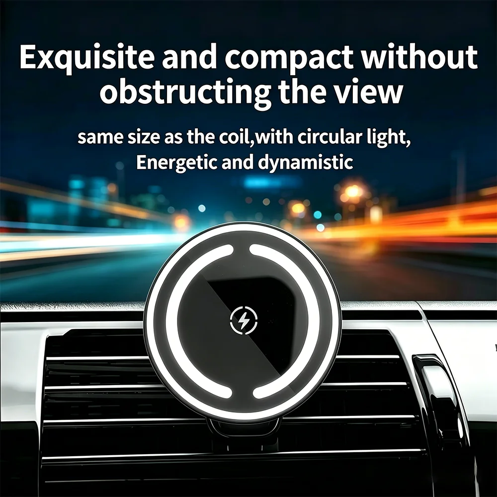 LED Wireless Charger Magnetic Car Phone Holder for iPhone 17-13 Pro Max 12 Phone Accessories 30W Fast Charging Induction Adapter view 6