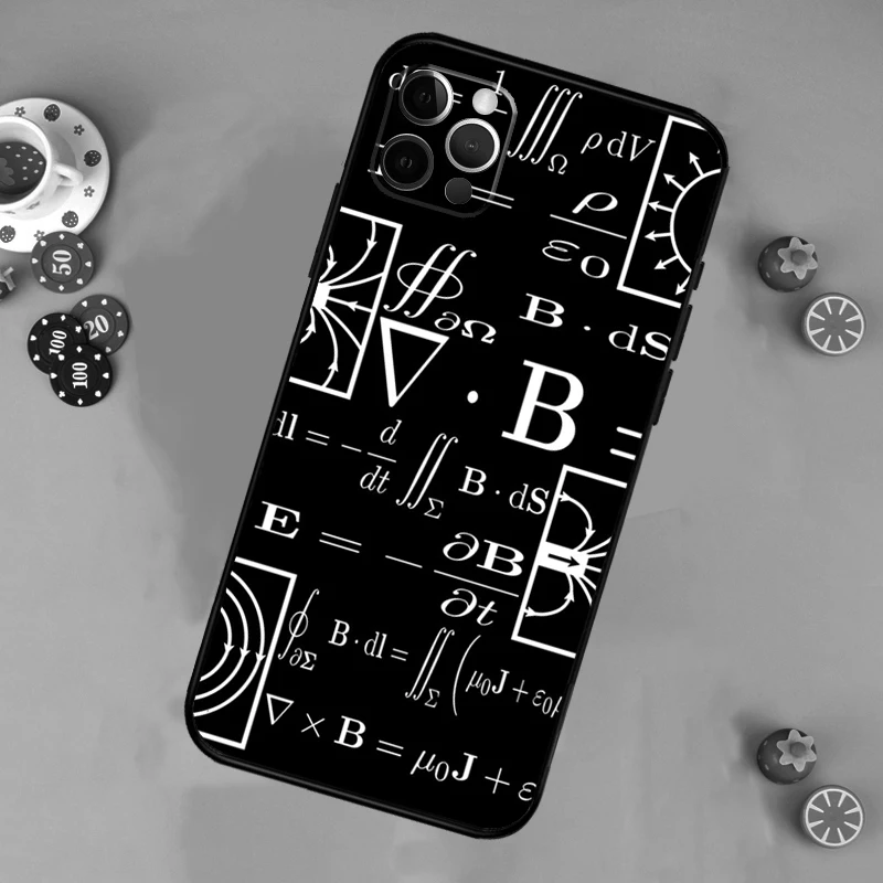 Natuurkunde Wetenschap Wiskunde Formule Telefoon Case Voor iPhone 13 16 15 11 12 14 Pro Max 13 12 mini XR 15 16 Plus 16e Cover Funda