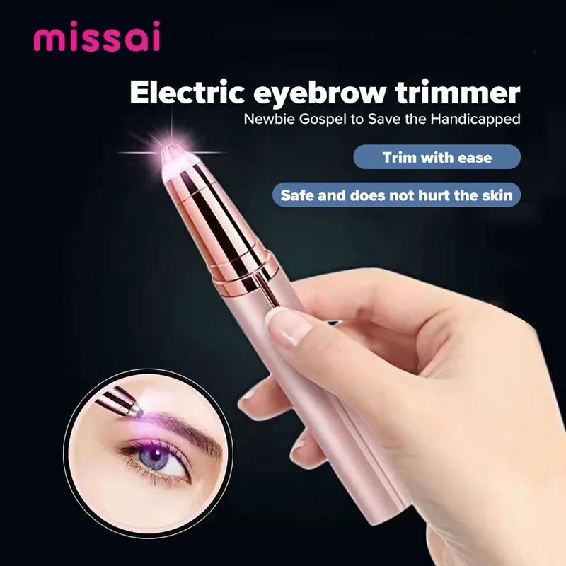 Rasoio sopracciglia elettrico Depilazione di sicurezza Epilatore per sopracciglia Mini Shaper Rasoio Indolore Bellezza Depilazione Batterie AAA