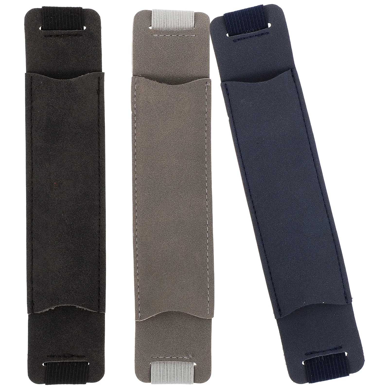

3pcs Vintage Pen Bags Cases Retro Style Elastic Band Notebook Pen Holders Black Gray Dark Blue Protective Covers