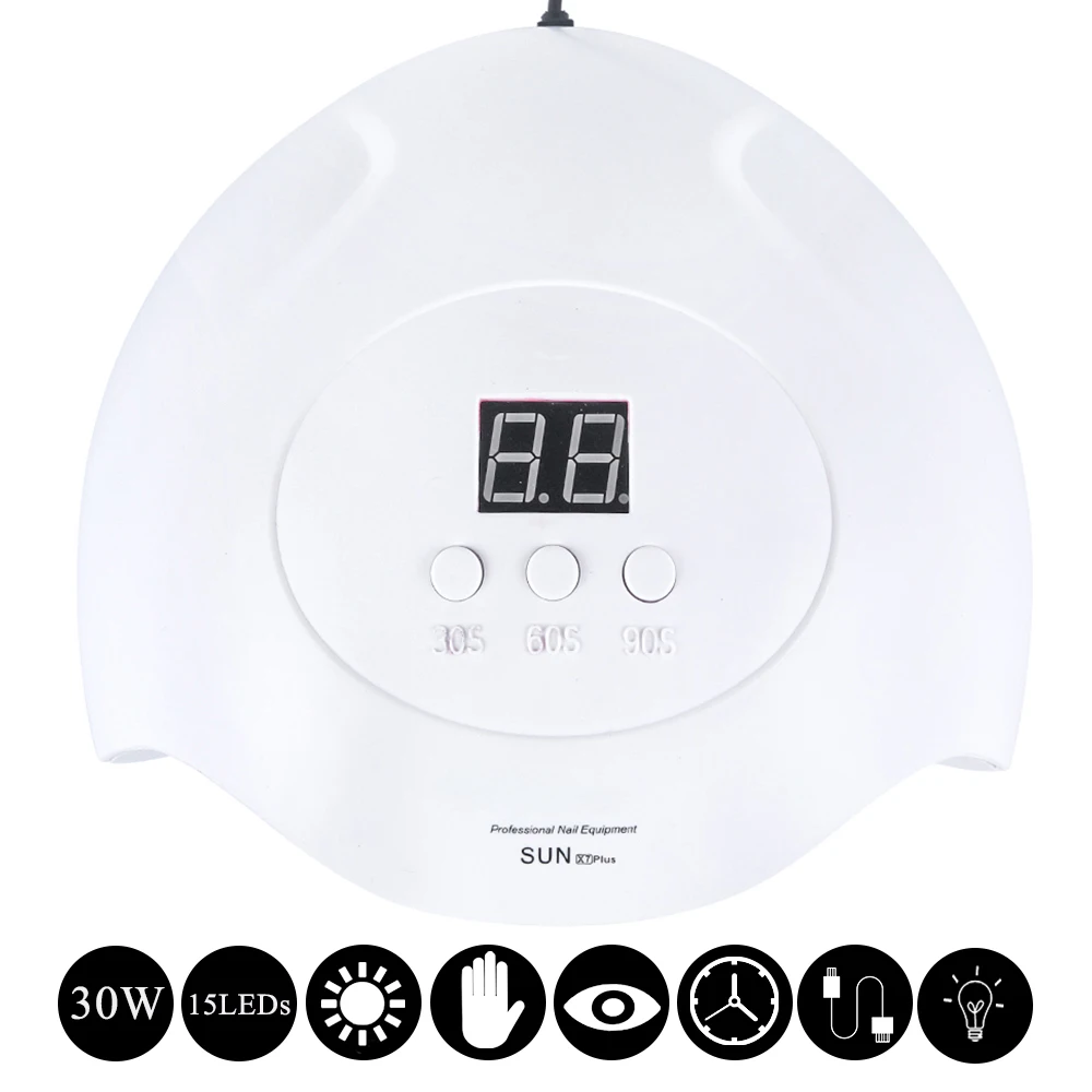 Lampada UV da 30 W Lampada per unghie a LED per unghie Asciugatrice per unghie 15 perline per olio per unghie Induzione a infrarossi 30/60/90s