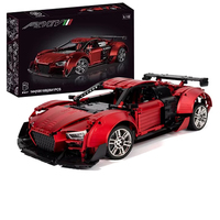 2641PCS Technical 1:10 Red V10 R8 Sport Car Building Blocks Assmble Bricks Vehicle Toys Birthday Gift For Children Kids