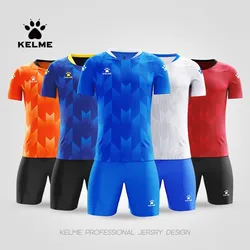 KELME koszulka piłkarska piłkarskie na zamówienie mundur mężczyzn chłopców strój do gry w piłkę nożną zestaw koszulek szkolenie zespołowe z krótkim rękawem 8251 zb100