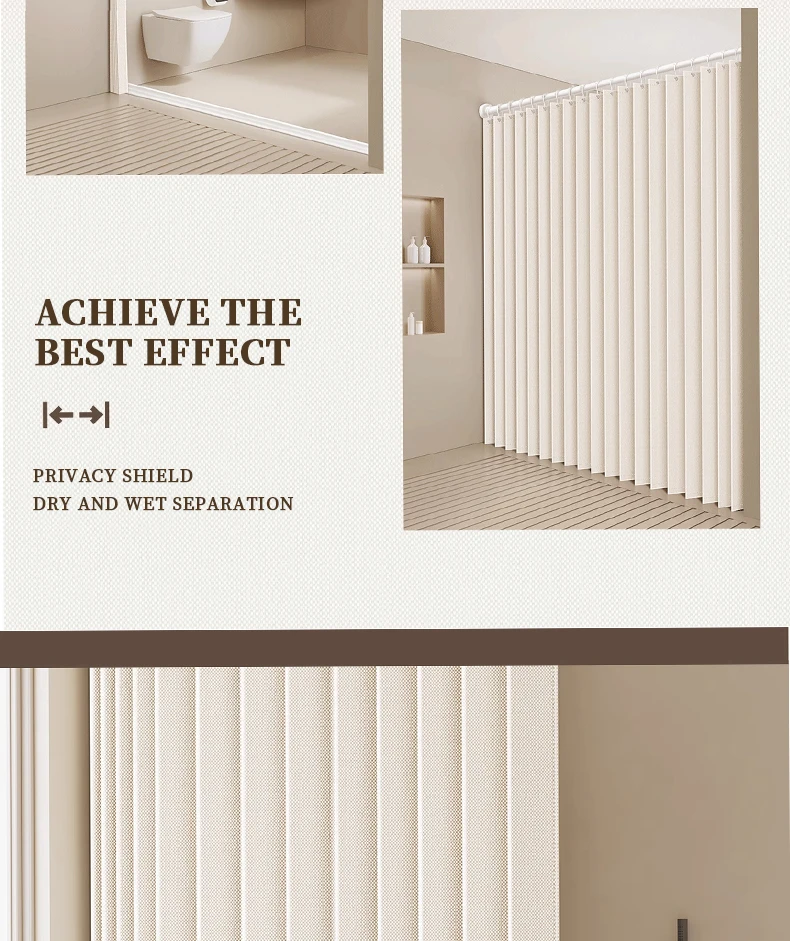 Stilvoller, eleganter, zusammenklappbarer Türvorhang, kein Stanzen, Design, Heimdekoration, Privatsphäre, bessere Platzspartitionierung – Detail 4