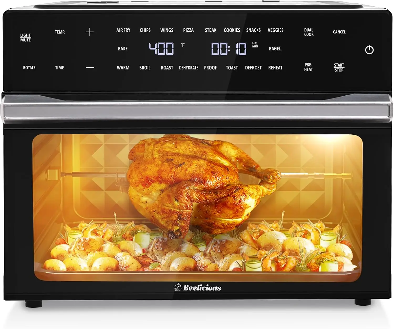 19-In-1 Air Fryer Toaster Oven Combo with Rotisserie and Dehydrator, Digital Convection Oven Countertop Airfryer