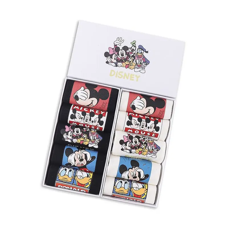 New Disney Mickey Cartoon Character Periphery Cartoon Cute Personality Print Cotton Socks Kawaii Student Sweat Absorbing Socks