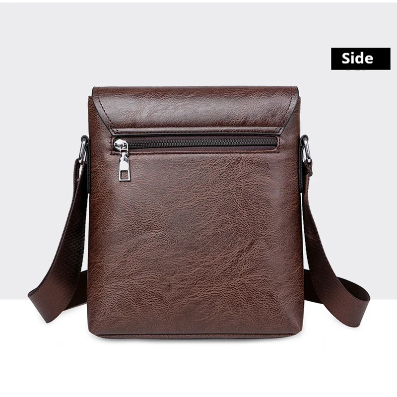Men'S Fashion Shoulder Bag Crossbody Bag Tide Gift For Husband Leisure Simple Retro With Flap Leather Waterproof Men'S Bag image 6