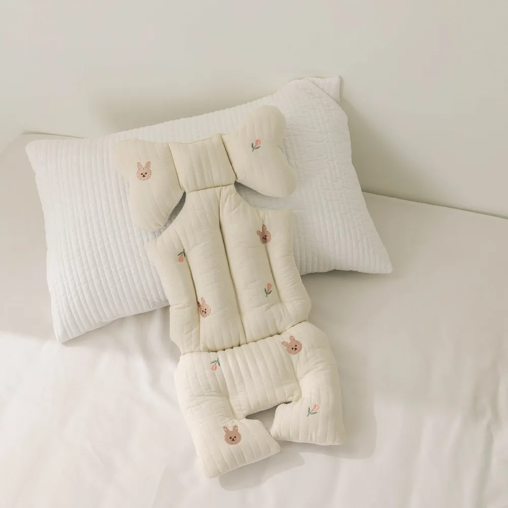 

Breathable Baby Stroller Seat Cushion Cotton Thicken Car Seat Mat Four Seasons Universal Embroidery Cart Mattress