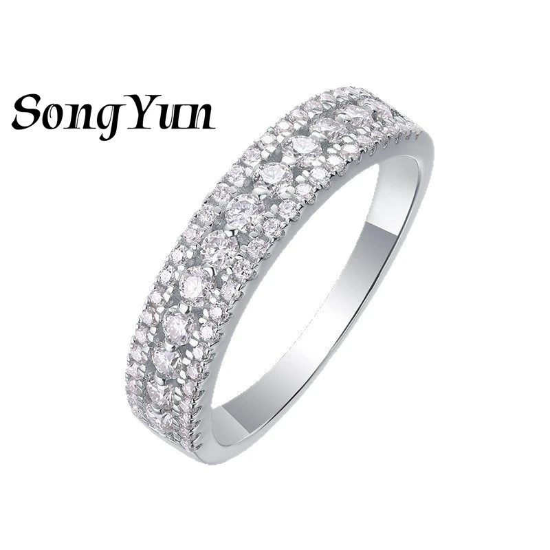 

SONGYUN Designer Jewelry 925 Sterling Silver Ring Moissanite Diamond Modern Ring for Mom 18K Real Gold Plated SYT Patent Rings