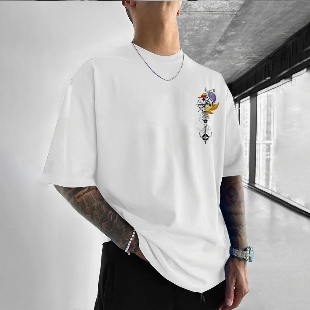 One Piece Men's T-shirt Monkey D. Luffy Summer and Autumn Anime Boy Men's and Women's High Quality Short-sleeved T Shirt