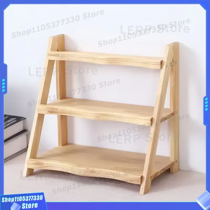 Solid Wood Desktop Bookshelf Multi Layer Storage Rack for Office Children Desk File Organizer Test Paper Holder Small Shelf