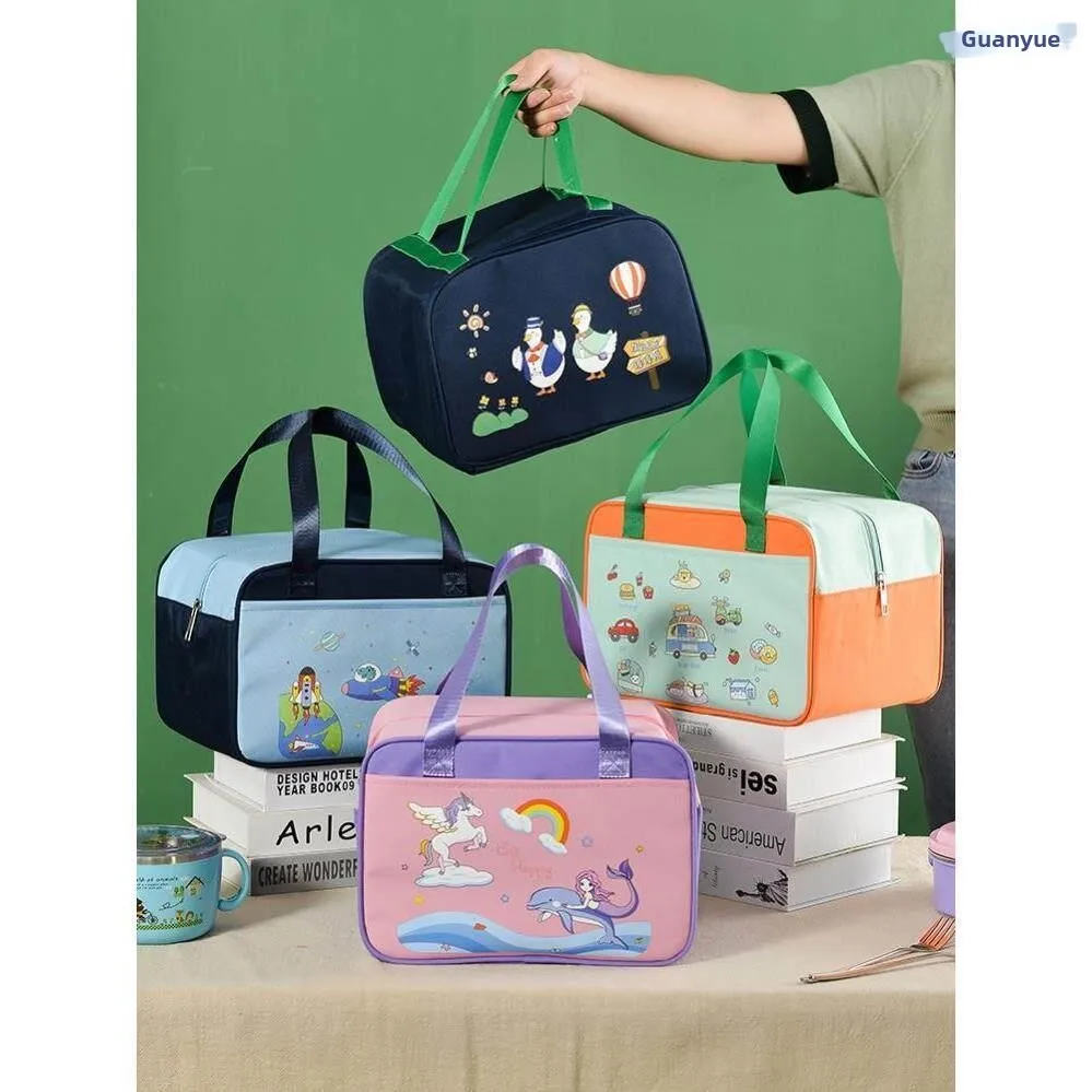 Large Size Children's Lunch Box Bag Portable Unicorn Meal Box Flat Waterproof Insulated Bag Primary School Lunch Bag Handheld...