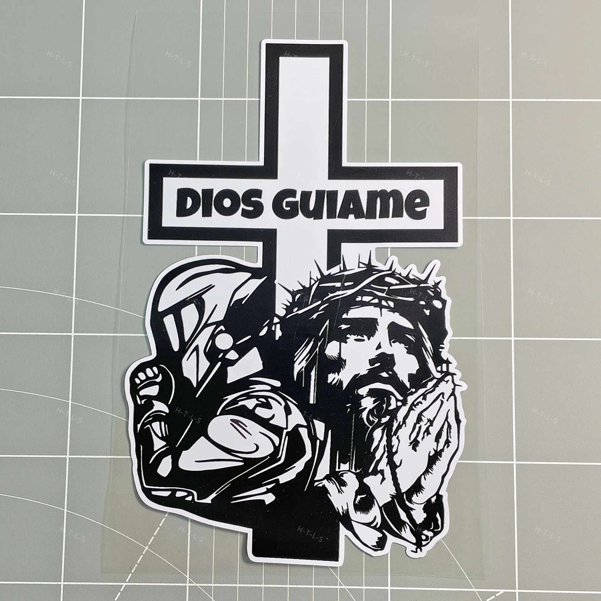

1PC DIOS GUIAME Faith Waterproof Sticker Moto Fairing Car Trunk Decal