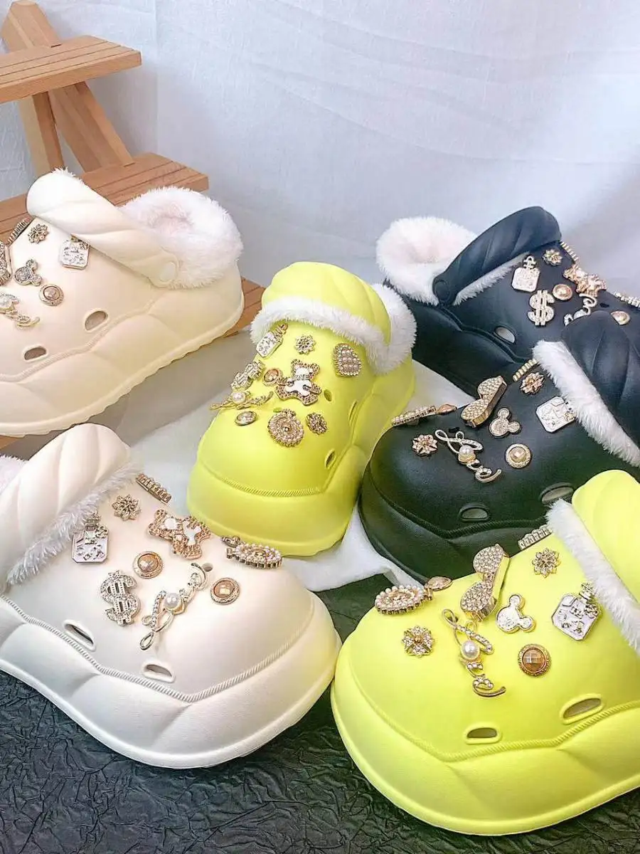 

Удобные женские зимние тапочки-сабо на платформе с закрытым носком, из ЭВА с добавлением хлопка, в стиле Thi Bot Bear