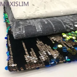 3 + 7MM fai da te rosa nero grigio bianco moda flanella tessuto di paillettes per sfondo tovaglia decorazione Costume Design largo: 125CM