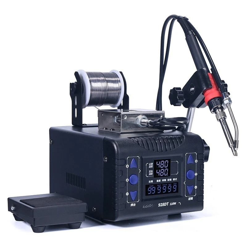 928DT Automatic Solder Feed Digital Display Soldering Station Foot Operated Soldering Machine Welding Tool