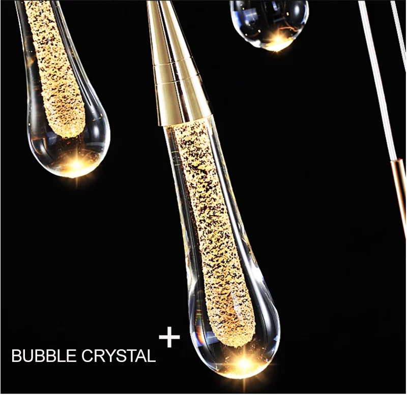 Bedside Bubble Crystal Pendant Lights Indoor Hanging Lamp for Dining Room Bedroom Shop Bar Cafe Drop Pendant Lamp Home Decor