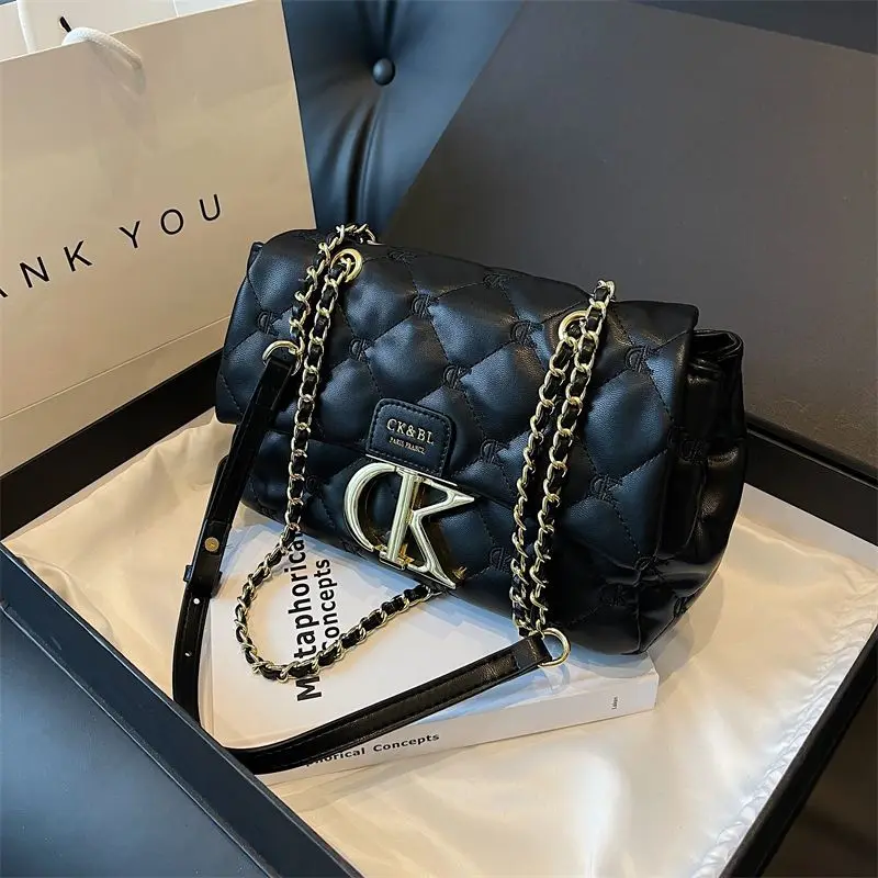 디자이너 스타일 가방 - 2025년 신모델. 고품질, 싱글 숄더, 패셔너블한 다이아몬드 모양 체인, 다용도 크로스백.