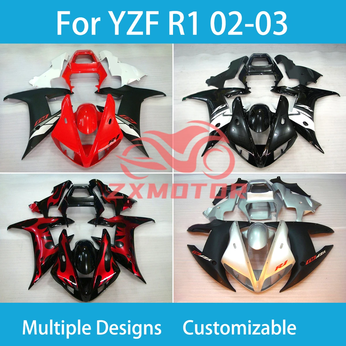 

ABS Fairings for Yamaha YZF R1 2002 2003 Motercycle Full Set Body Plastics Set Bodywork Covers Fairing Kit R1 02 03