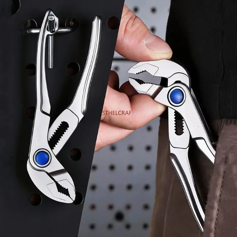 4-inch Water Pump Pliers Mini Quick-moving Multi-gear Adjustable Water Pipe Pliers Hardware Tools Multi-functional Repair Pliers