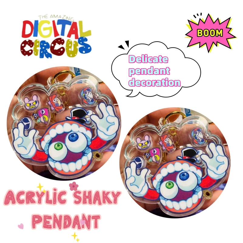 Nouveau Porte-clés Pendentif Rocker en Acrylique The Amazing Digital Circus, Créatif, Personnalisé, Couleurs Vives, Décoration pour Sac à Dos, Cadeau