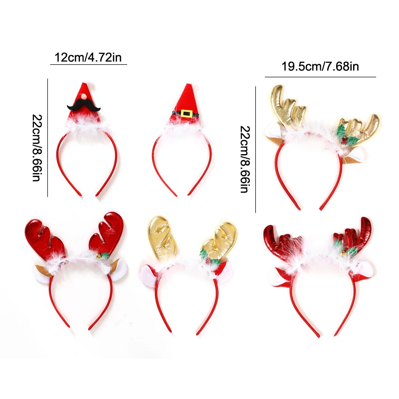 Aro de pelo de Navidad de Año Nuevo, lentejuelas de diadema de cuerno de alce, decoración de Feliz Navidad, suministros para festivales, regalos para niños